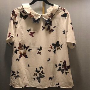 ModCloth butterfly with butterfly detail collar